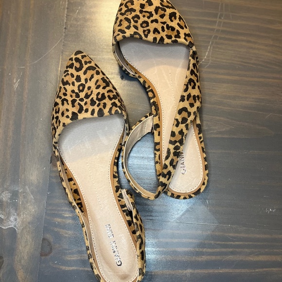 Gianni Bini Shoes - Gianni Bini Kiranne Leopard Suede Sling Back Pointed Toe Flats